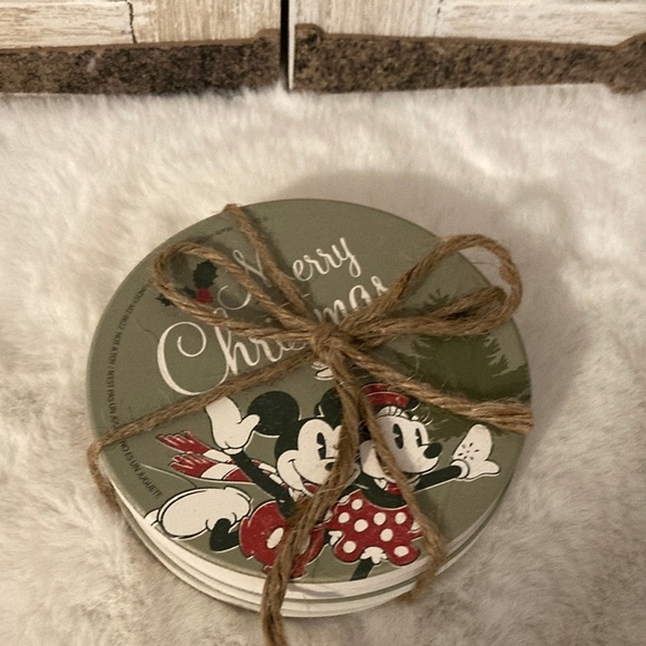 Disney Other - Disney Mickey And Minnie Mouse Ceramic Christmas Coasters